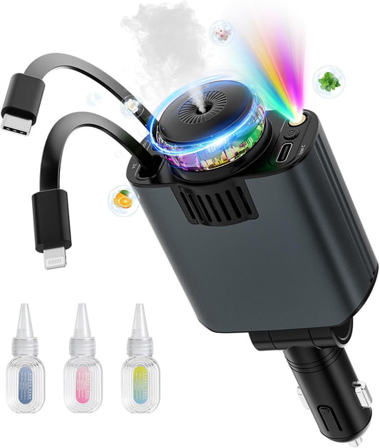 5-In-1 Aromatherapy Car Charger with Roof Starlight